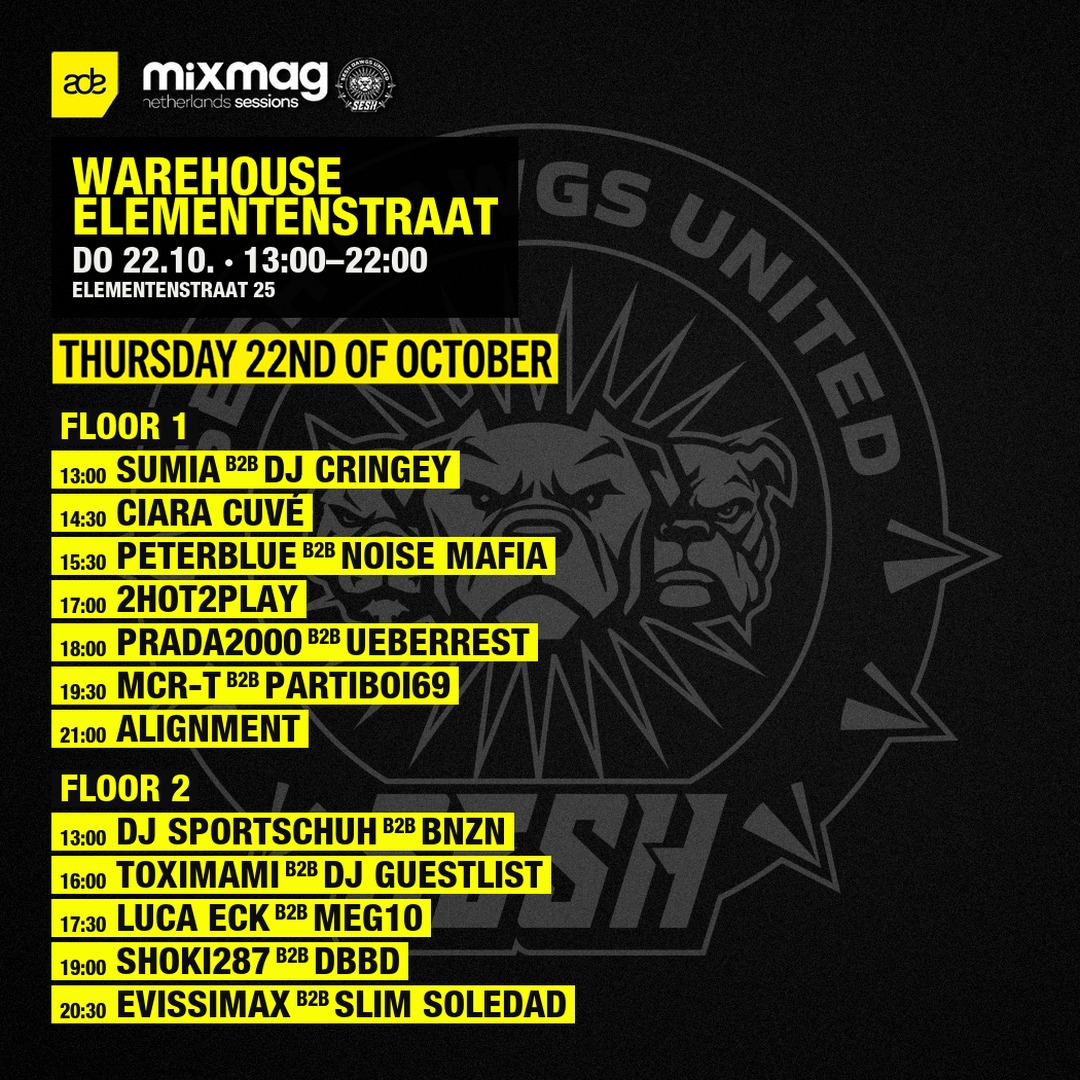 SESH X MIXMAG NETHERLANDS | ADE at Warehouse Elementenstraat, Thu 22 Oct